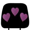 KAAA ALLBrand Universal Car Truck Crystal Bling Rhinestone Studded Seat Head Rest Covers - Pair (Pink HeartBlack)(KAH) view 3