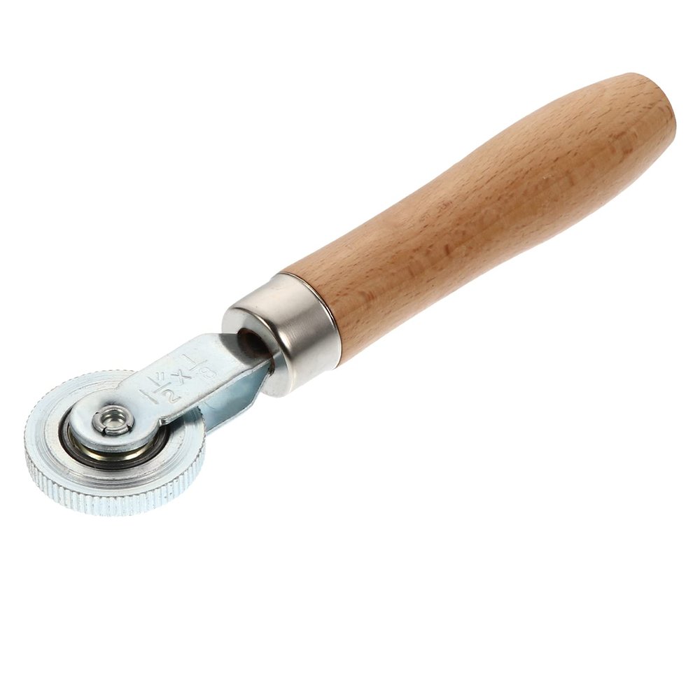 FAVOMOTO 1pc Wooden Handle Roller Repair Tool Durable Pressing Wheel for Tire Sealing and Protection High Hardness Steel Design for Vehicle Tire Maintenance
