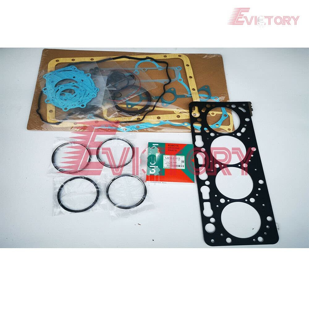 For Kubota V3600 V3600T piston ring set with full engine rebuild gasket