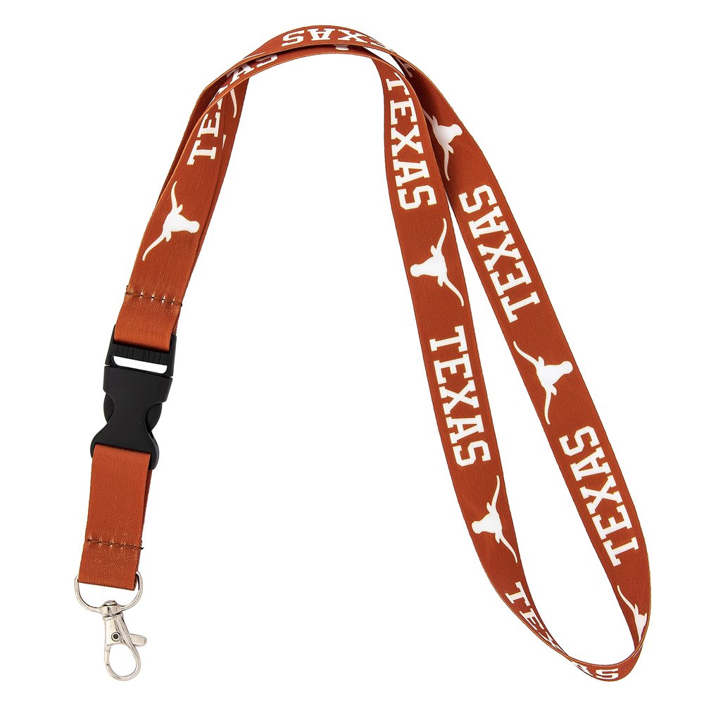 Desert Cactus University of Texas Lanyard UT Longhorns Car Keys ID Badge Holder Keychain Detachable Breakaway Snap Buckle (Orange - Longhorn)