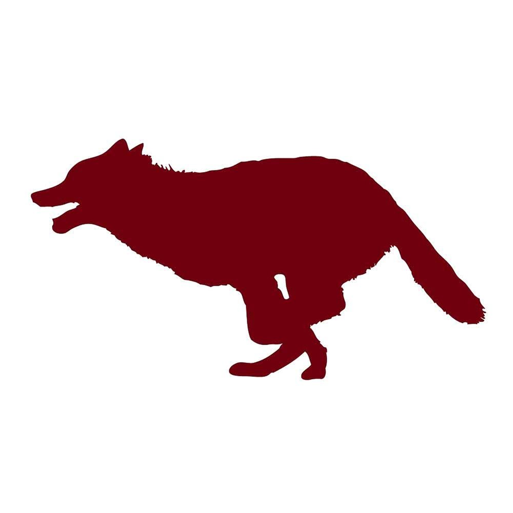 Dark Spark Decals Wolf Running Free 5 inch Maroon Indoor Outdoor Vinyl Decal