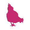 Dark Spark Decals Pecking Hen Silhouette 12 inch Pink Indoor Outdoor Vinyl Decal view 1