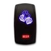Beer Laser Etched 5-Pin Single Pole Single Throw Vertical Rocker Switch ON-Off SPST Toggle Switch 20A 12V, Blue/Red view 1