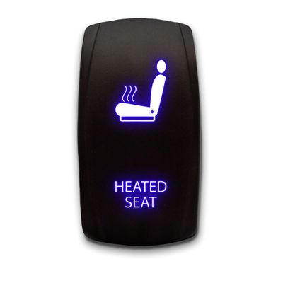 Heated SEAT - Blue - Laser Etched Toggle Switch 20A 12V - Vertical Rocker Switch 5-Pin DPST