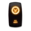 US Navy Laser Etched 5-Pin Single Pole Single Throw Vertical Rocker Switch ON-Off SPST Toggle Switch 20A 12V, Orange view 1