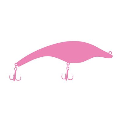 Dark Spark Decals Fishing Lure Version 7 11 inch Light Pink Indoor Outdoor Vinyl Decal