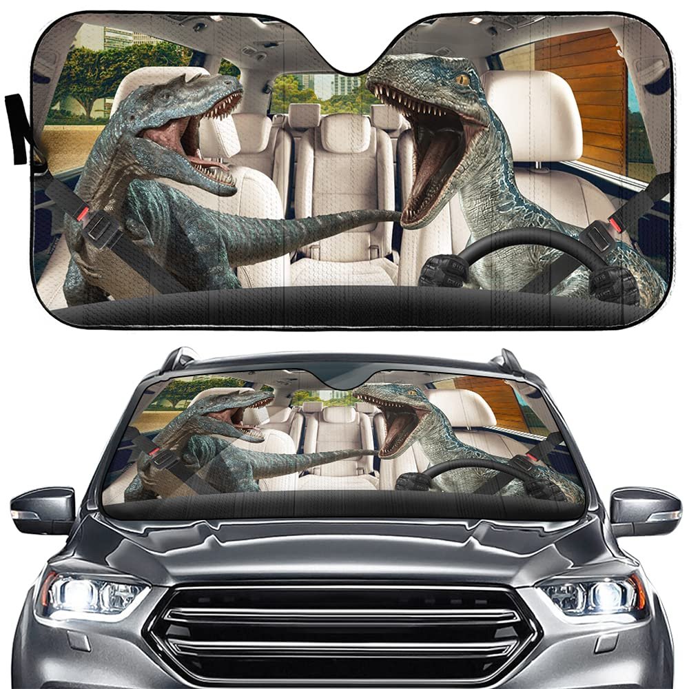 Tyrannosaurus Driver Windshield Sun Shade Angry Sunshade Visor for Car Auto Decor Ultraviolet-Proof Dinosaur Front Windshield Shade for SUV Van Truck Car(car shade 03)
