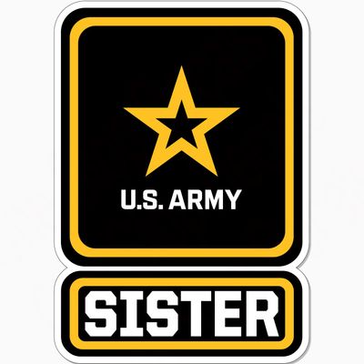 One Stop Decals U.S. Army Sister (Ver.1) (New Branded Logo) Full Color Vinyl Decal/Sticker Officially Licensed by The U.S. Army. Size: 28". (by Dimoxy Designs)