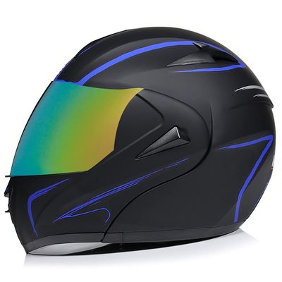 SDFGDFD Modular Helmet Motorbike Crash Modular Helmet DOT/ECE ApprovedFull Face Motorcycle Helmet with Sun Visor for Adult Men Women Full Face Motorcycle Crash Helmets