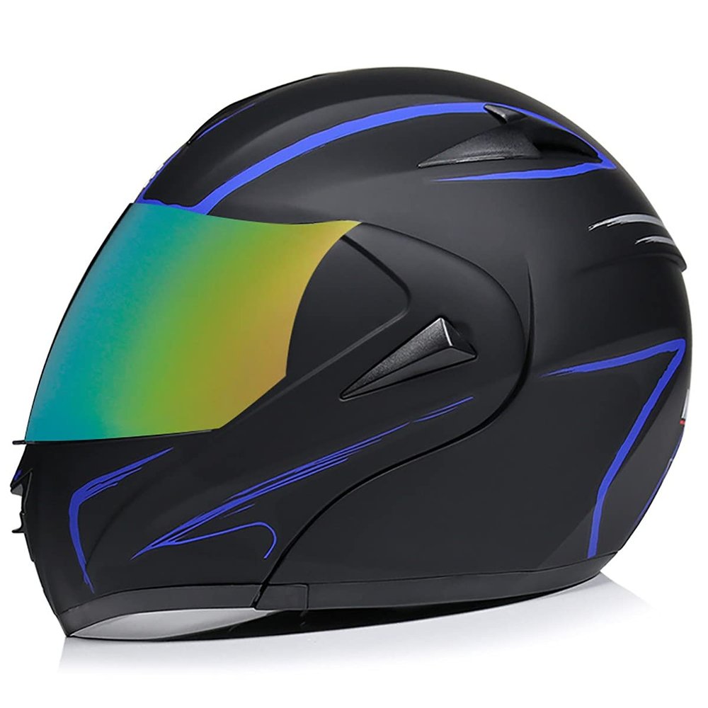 SDFGDFD Modular Helmet Motorbike Crash Modular Helmet DOT/ECE ApprovedFull Face Motorcycle Helmet with Sun Visor for Adult Men Women Full Face Motorcycle Crash Helmets