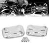 Bid4ze Pair Chrome Brake Clutch Master Cylinder Cover Cap For Harley Electra Glide Road Glide Road King Street Glide V-Rod Night Rod Special view 2