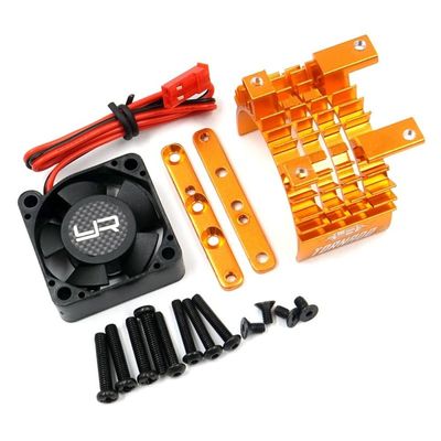 Yeah Racing YA-0653OR Alum 540 & 550 Motor Heat Sink w/Tornado High Speed Fan Orange