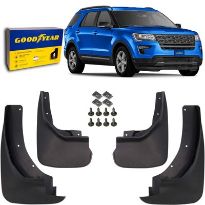 Goodyear Mud Flaps for Ford Explorer 2011-2019, Pair, Heavy-Duty Thermoplastic, Custom Fit, Easy to Install, Road/Weather Durability, Car Accessories - GY004714v