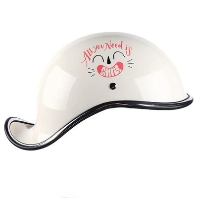 SDFGDFD Motorcycle Retro Half Helmet, Motorcycle Half Open Face Retro Helmet Motorcycle Half Helmet for Scooter Moped Men and Women DOT Certified Skull Cap Adjustable