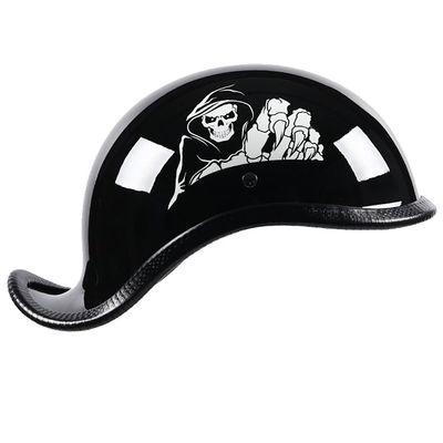 SDFGDFD Motorcycle Retro Half Helmet, Motorcycle Half Open Face Retro Helmet Motorcycle Half Helmet for Scooter Moped Men and Women DOT Certified Skull Cap Adjustable