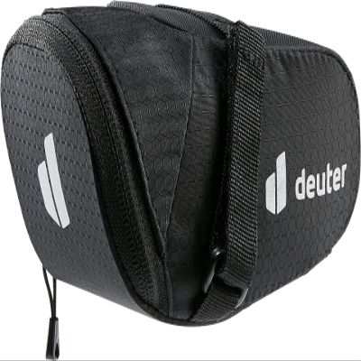 Deuter Bike Bag 0.5, Bike Saddle Seat Bag, 0.5L Under Bicycle Seat Pouch, Cycling Accessories Storage with High-Viz Reflectors - Black