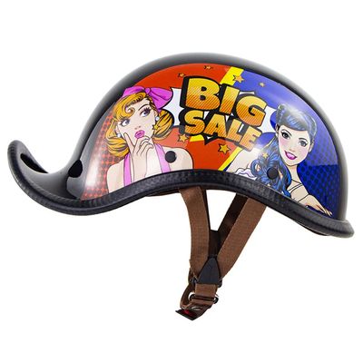 SDFGDFD Motorcycle Half Helmet Motorcycle Vintage Style Half Shell Helmet Men Women Baseball Cap DOT Approved Scooter Motorcycle Half Helmet Helmet for Cruiser Moped