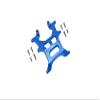 Aluminum Rear Chassis Support Frame For Axial 1:10 SCX10 III Jeep Wrangler AXI03007 / Jeep Gladiator AXI03006-9Pc Set Blue view 1