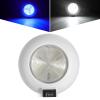 Partsam 1Pc 4 Inch Round LED Utility Dome Light Surface Mount for Home Truck RV Trailer Boat Aircraft Interior Light, 4" High Power White & Blue LED Downlight, 3-Way rocker switch(White/Off/Blue) view 1