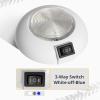 Partsam 1Pc 4 Inch Round LED Utility Dome Light Surface Mount for Home Truck RV Trailer Boat Aircraft Interior Light, 4" High Power White & Blue LED Downlight, 3-Way rocker switch(White/Off/Blue) view 2