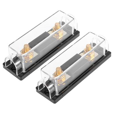 X AUTOHAUX 2pcs 0 4 8 10 Gauge AWG Inline ANL Fuse Holder with 200Amp ANL Fuse for Car Audio Electrical Protection