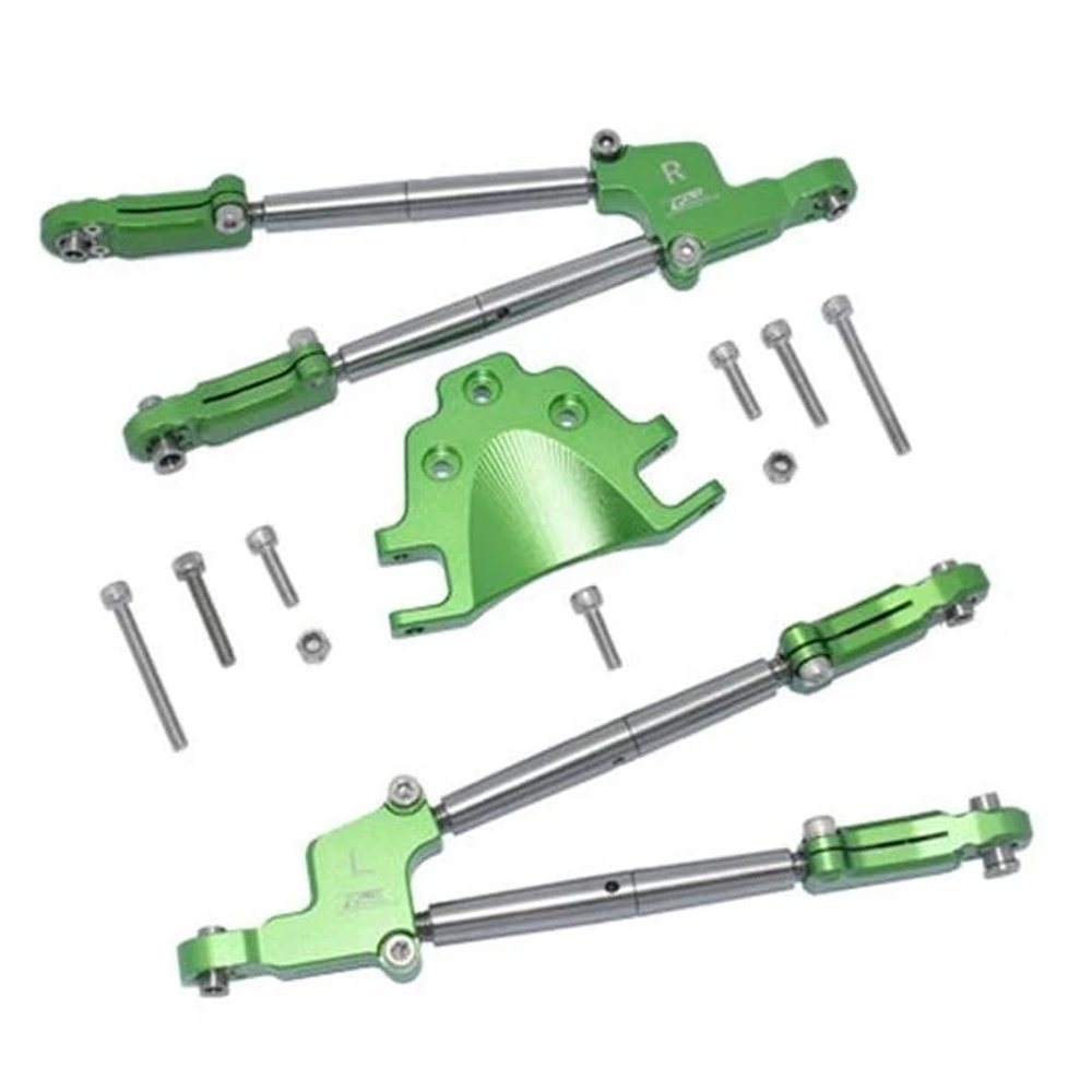 GPM for ARRMA 1/5 KRATON 8S BLX ARA110002T1/T2,Outcast 8S BLX ARA5810 Aluminum Rear TIE RODS with STABILIZER -12PC Set (Green)