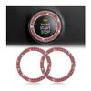 Car Bling Crystal Rhinestone Engine Start Ring Decals, 2 Pack Car Push Start Button Cover/Sticker, Key Ignition Knob Bling Ring, Sparkling Car Interior Accessories for Women (Double Red) view 1