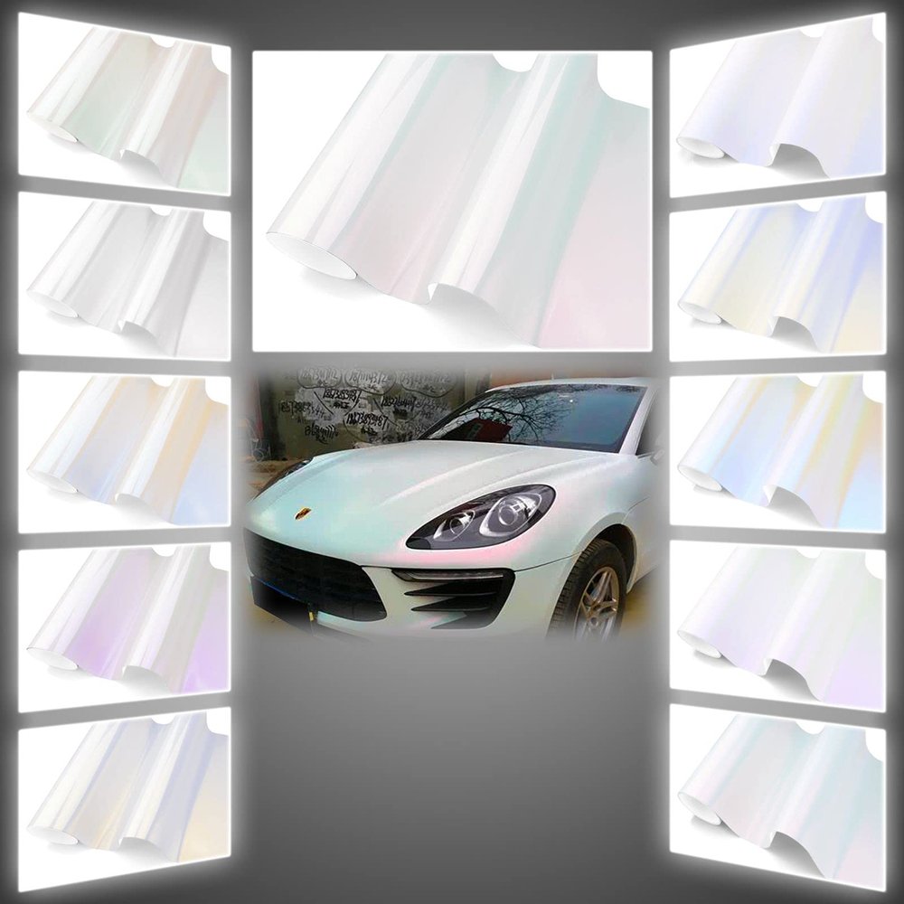 Free Tool Kit Matte Pearl White to Red Car Vinyl Wrap Self Adhesive Sticker Decal Sheet with Air Release Technology 60"x84" (5FTx7FT)