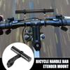 X AUTOHAUX 10cm Bicycle Aluminum Alloy Handlebar Extension Bracket Carbon Fiber Pattern Black view 2