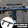 X AUTOHAUX Bicycle Aluminum Alloy Double Handlebar Extension Bracket Carbon Fiber Pattern Black view 2