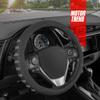Motor Trend FlexGrip Gray Steering Wheel Cover for Cars Standard 15 inch Car Steering Wheel Cover, Gray and Black Steering Wheel Protector for Auto Truck Van SUV view 3