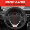 Motor Trend FlexGrip Gray Steering Wheel Cover for Cars Standard 15 inch Car Steering Wheel Cover, Gray and Black Steering Wheel Protector for Auto Truck Van SUV view 4