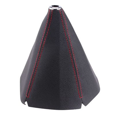 Universal Car Gear Shift Knob Boot Leather Shift Knob Boot Gear Head -Proof Cover with Red Seam Car Styling Accessory