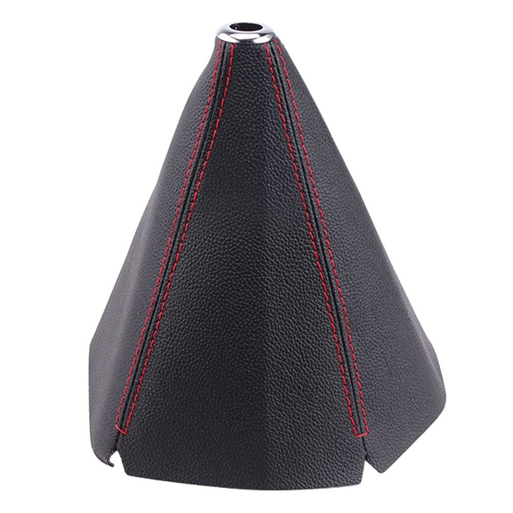 Universal Car Gear Shift Knob Boot Leather Shift Knob Boot Gear Head -Proof Cover with Red Seam Car Styling Accessory