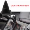Universal Car Gear Shift Knob Boot Leather Shift Knob Boot Gear Head -Proof Cover with Red Seam Car Styling Accessory view 2