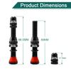 MUQZI Tubeless Schrader Valve Stems Kits - Alloy 60mm Bike No Tubes Valve Schrader Stems Universal for MTB Rim Tubeless Valve with Removal Tool, Black view 3