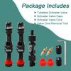MUQZI Tubeless Schrader Valve Stems Kits - Alloy 60mm Bike No Tubes Valve Schrader Stems Universal for MTB Rim Tubeless Valve with Removal Tool, Black view 4