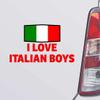 Custom Brother - I Love Italian Boys Italy Italian Flag Red Color Car Laptop Wall Bumper Decal Sticker, DesD44 view 1