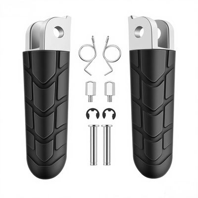XYZMT Front Foot Pegs Compatible with Honda CBR600 VTR250 CBR1000F CBR900RR VTR1000 RC51 CB1300 - Anti-Slip Rubber Motorcycle Footrests with Mounting Kit - Vibration Dampening Rider Pedals (Pair)