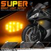 QUASCO Flush Mount Motorcycle Turn Signals Smoked Lens led Blinkers Compatible with Yamaha YZF R1 R3 R6 R6S FJ 09 FZ MT 07 09, Amber view 2