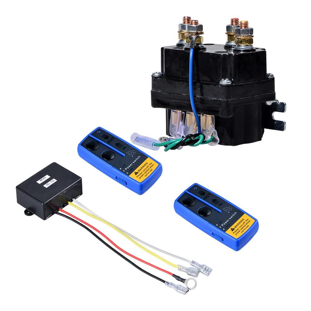 Astra Depot 12V 250A Winch Solenoid Relay Switch & Twin Wireless Remotes