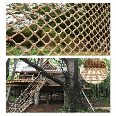 Safety Net Treehouse Climbing Cargo Rope Ladder Truck Trailer Heavy Duty Rope Netting Balcony Banister Stair Protection Fence Decor Mesh Grid 10cm (Size : 1 * 1m(3 * 3ft))