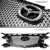 Syon Auto FITS 2017-2018 MAZDA 3 GLOSSY BLACK HONEYCOMB FRONT GRILL REPLACEMENT W/ EMBLEM view 3