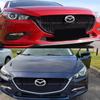 Syon Auto FITS 2017-2018 MAZDA 3 GLOSSY BLACK HONEYCOMB FRONT GRILL REPLACEMENT W/ EMBLEM view 4