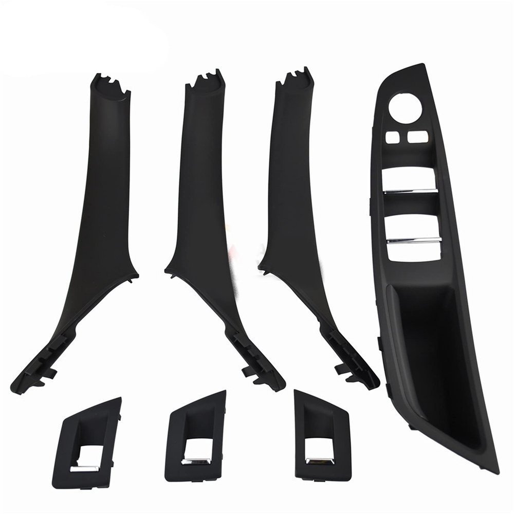 DKEKE 4/7PCS Right Hand Drive RHD for BMW 5 Series F10 F11 520 525 Black Car Interior Door Handle Inner Panel Pull Trim Cover Armrest DKEKE (Color : Black 7Pcs)