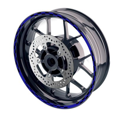 MC MOTOPARTS 17 inch Wheel Outer Rim Stickers C02B Compatible with ZZR1400 ZX6R Z1000 Z400 EX 300 250 (Blue)