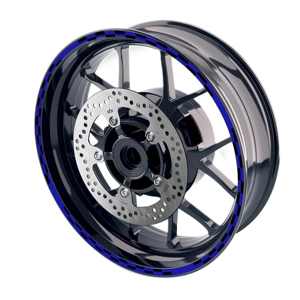 MC MOTOPARTS 17 inch Wheel Outer Rim Stickers C02B Compatible with ZZR1400 ZX6R Z1000 Z400 EX 300 250 (Blue)