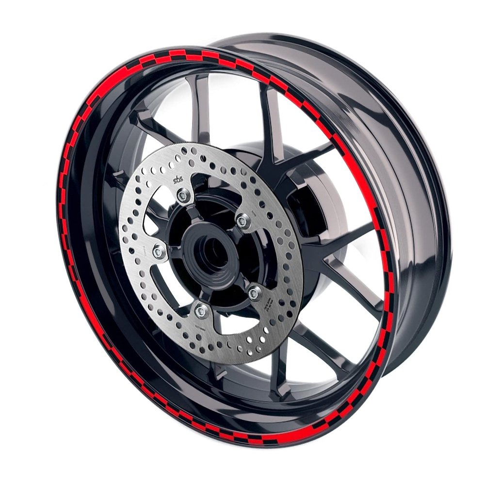 MC MOTOPARTS 17 inch Wheel Outer Rim Stickers C02B Compatible with Daytona 675 955i SPEED TWIN (Red)