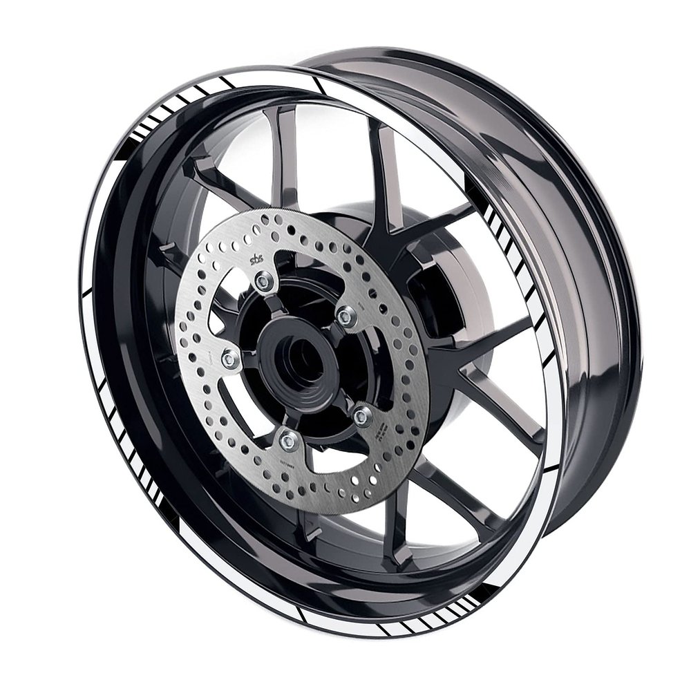 MC MOTOPARTS 17 inch Wheel Outer Rim Stickers S02B Compatible with CB919 CBR650F CBR600RR CBR1000RR White