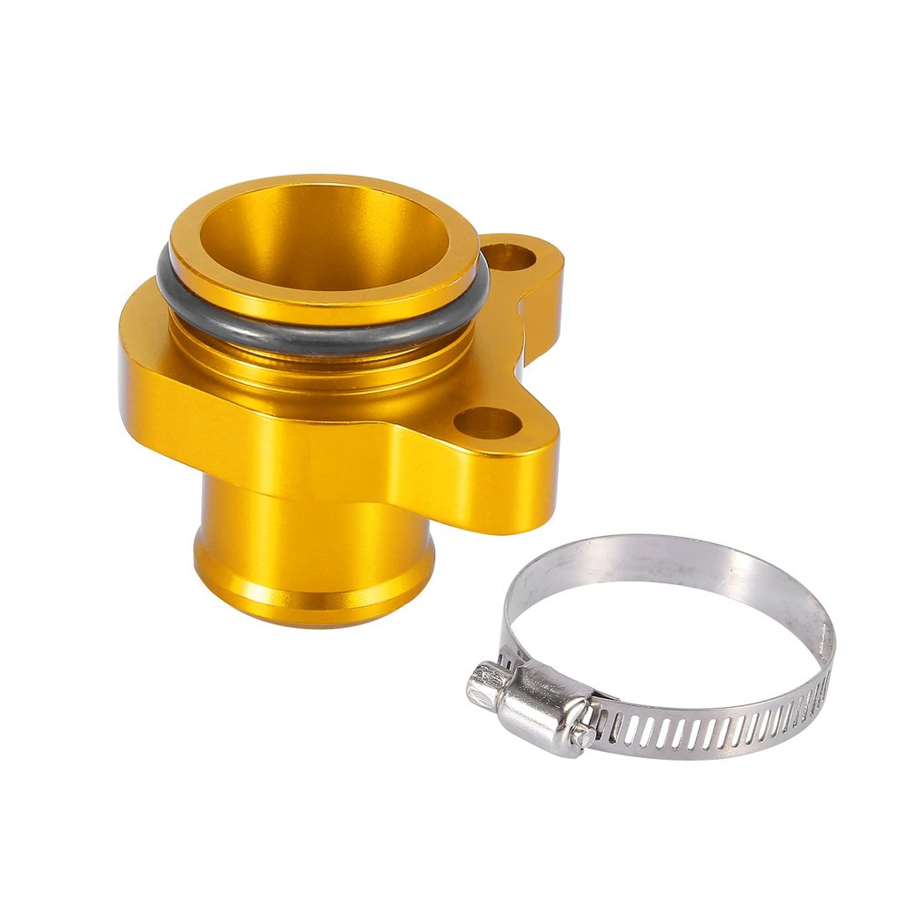 X AUTOHAUX Car Water Hose Fitting Replacement Set Gold Tone 11537541992 11537544638 for BMW 325i 335i 525i 528i 335xi
